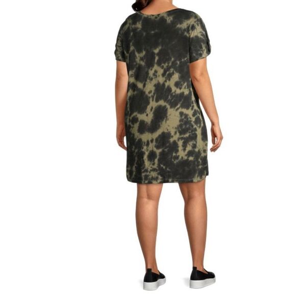 Social Standard by Sanctuary Women's Gia Scoop Dress Green Black Tie Dye MEDIUM - Picture 2 of 9